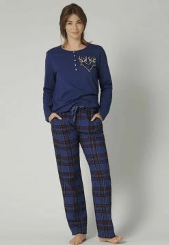 Triumph SETS CHARACTER BUTTONS Pyjama Sapphire Blue Femme